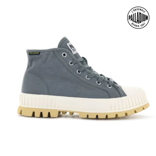 Palladium Pallashock Mid OG High Tops Women's Sneakers Blue | UK N190-JCN